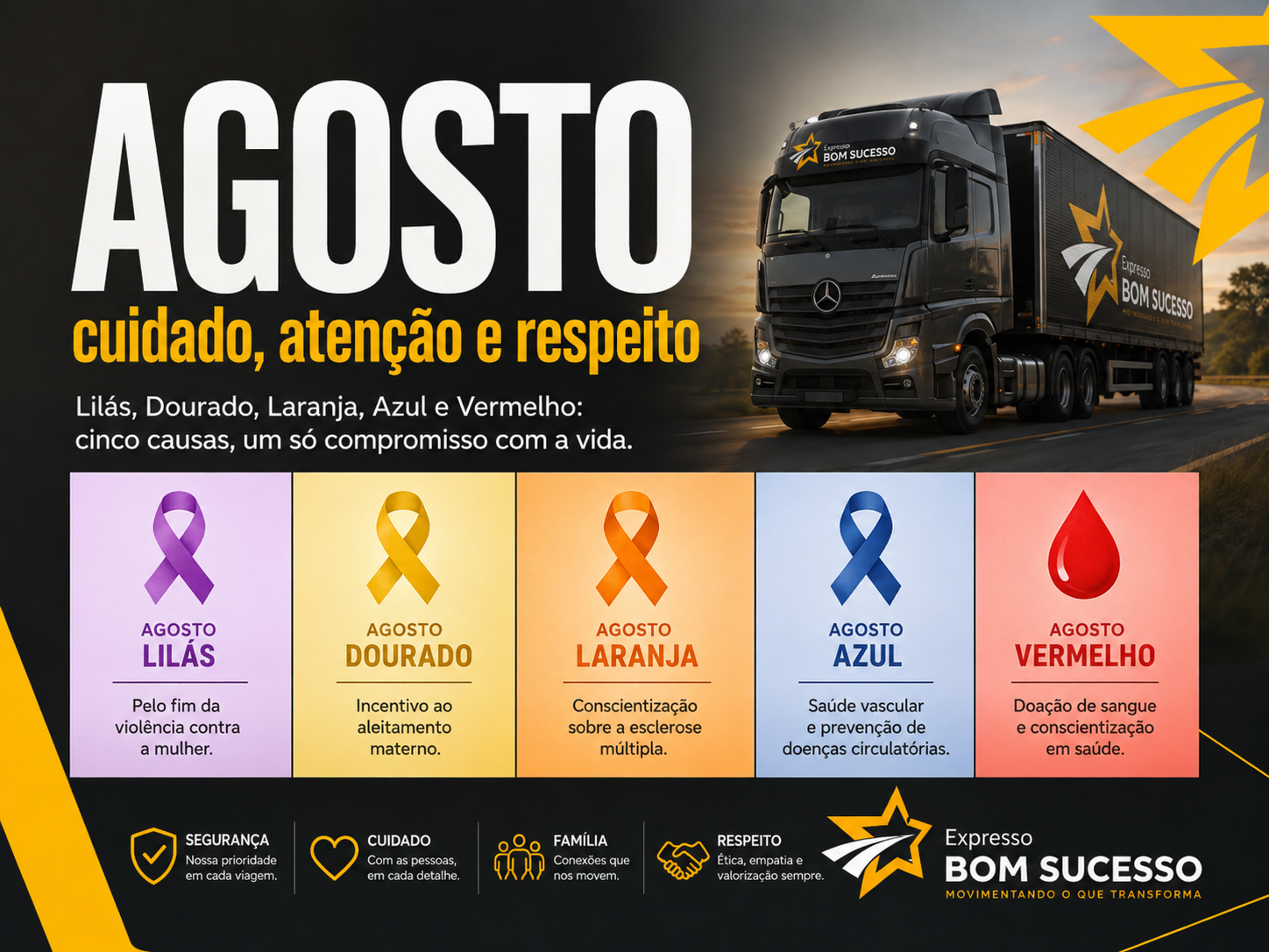 Agosto: cuidado, atenção e respeito
