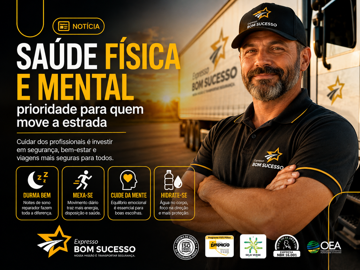 Saúde física e mental dos profissionais do transporte
